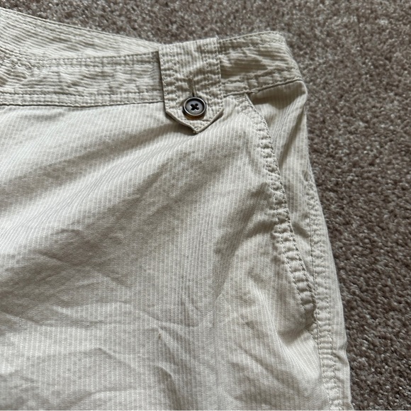 Y2K Charter Club Cream Pinstripe Ankle Cargo Pants Women’s Size 14 Preppy Spring - Picture 5 of 16